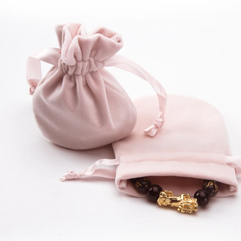 Soft Velvet Jewelry Drawstring Bag Holder Jewellery Pouch Packaging Earrings Ring Necklace Bracelet Storage Organizer Coin Purse