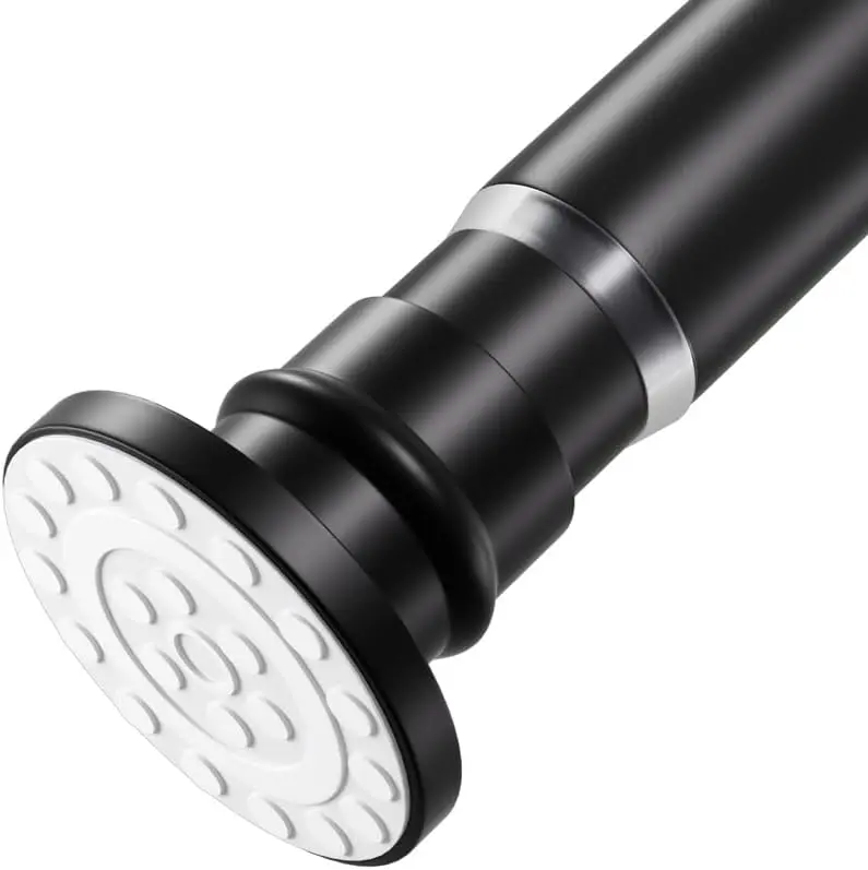 

Adjustable Spring Tension Curtain Rod 18-32 Inch, Heavy Duty Black Shower Rod No Drilling Required