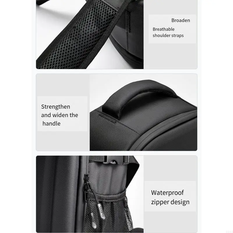 Camera Gear Backpack with 900D Water-Resistant Coated Exterior, Molded Hard Shell, Divided Storage, Side Mesh Pocket and H8WD