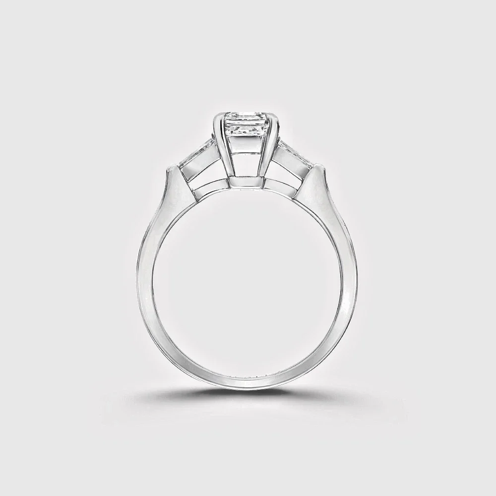 1.5CT Main Stone Asscher Cut IGI Certified Lab Grown Diamond EF VS-VVS Wedding Ring 950 Platinum Fashion Design Ring For Lady