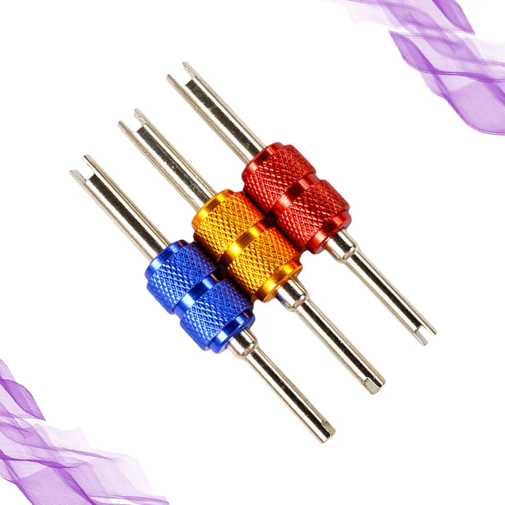 

3 Pcs Wrench Valve Core Air Nozzle Key Aluminum Alloy Bike Repair Tool Colorful