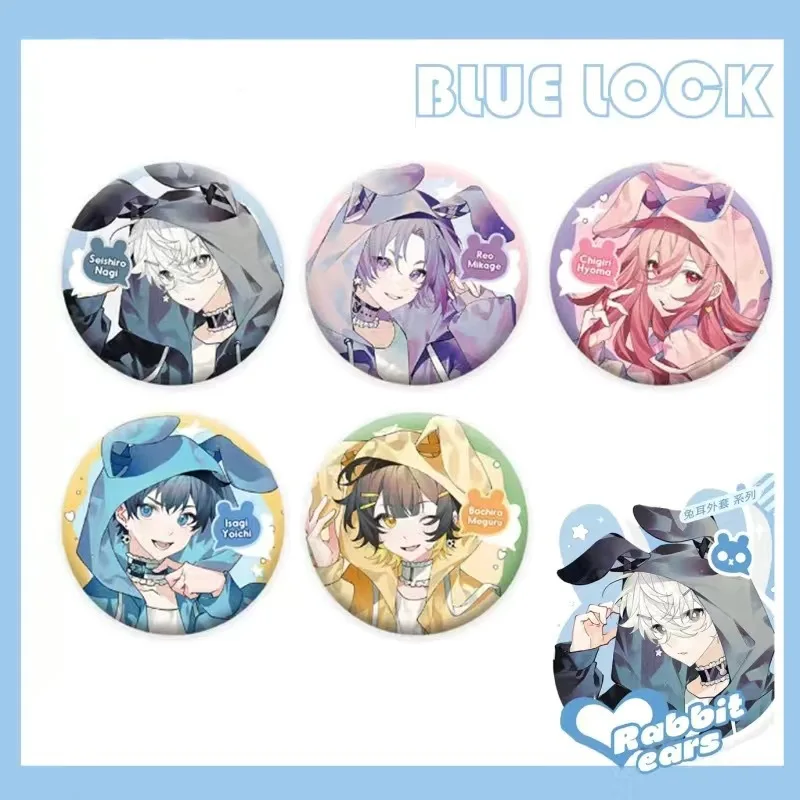 Cartoon BLUE LOCK Anime Figure Nagi Seishiro Bachira Meguru Metal Badge Character Chigiri Hyoma Cute Decor Pins Christmas Gift