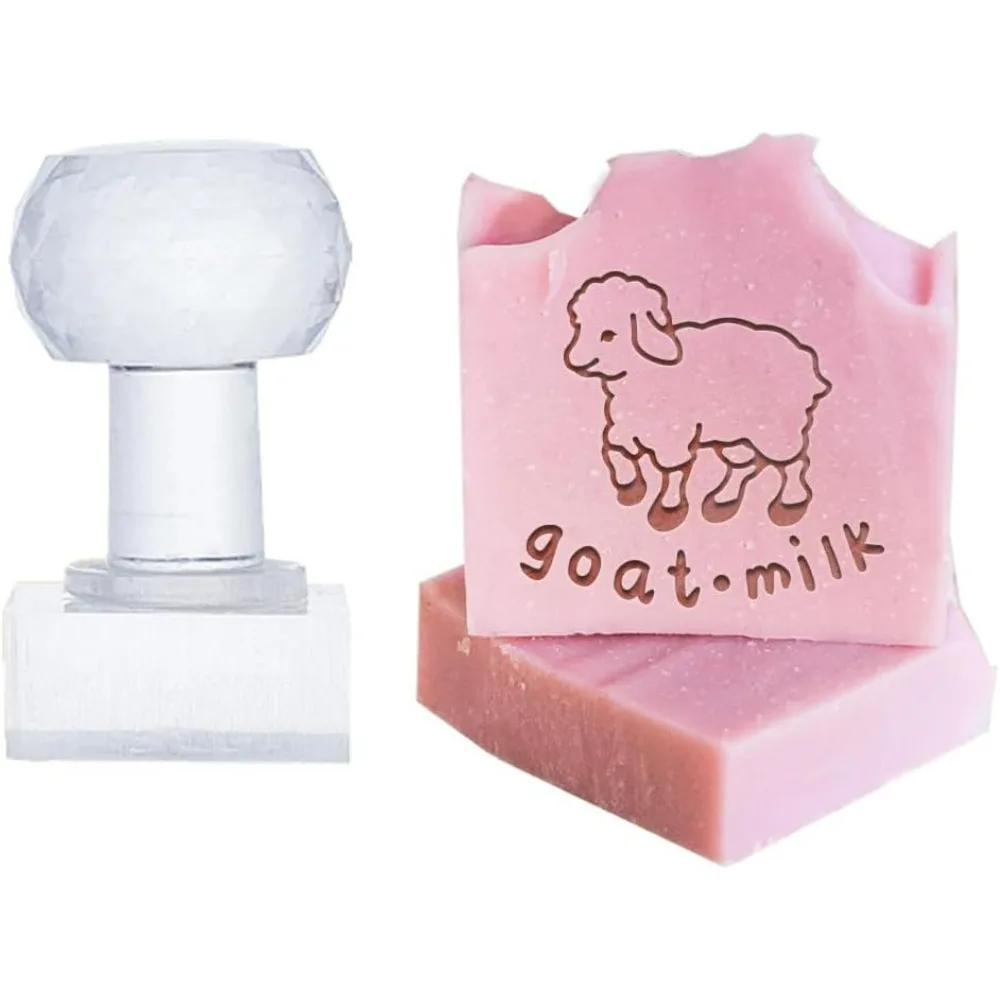 Goat Soap Stamp Text Soap Embossing  Animal Acrylic Chapter Imprint for Handmade Soap Cookie Clay Pottery