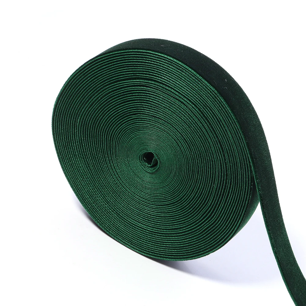 5–10 Yards/Rolle dunkelgrüne Samtbänder, einseitiges Beflockungsgurtband für Weihnachtsfeier, DIY, handgefertigte Geschenkverpackung, Dekoration – Detail 11