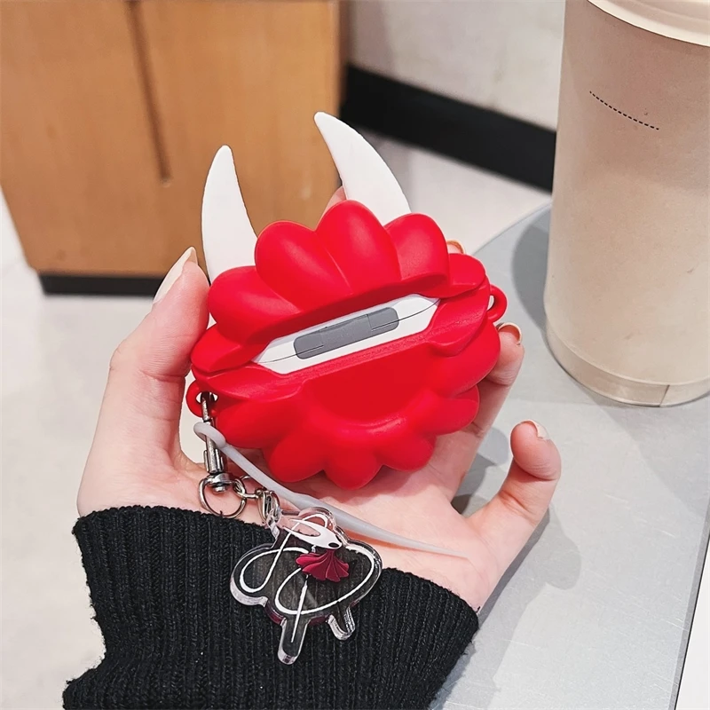 جوفاء فارس Silksongs سماعات حالات لطيف الكرتون واقية لابل Airpods 4/1/2/3 برو سيليكون حامي