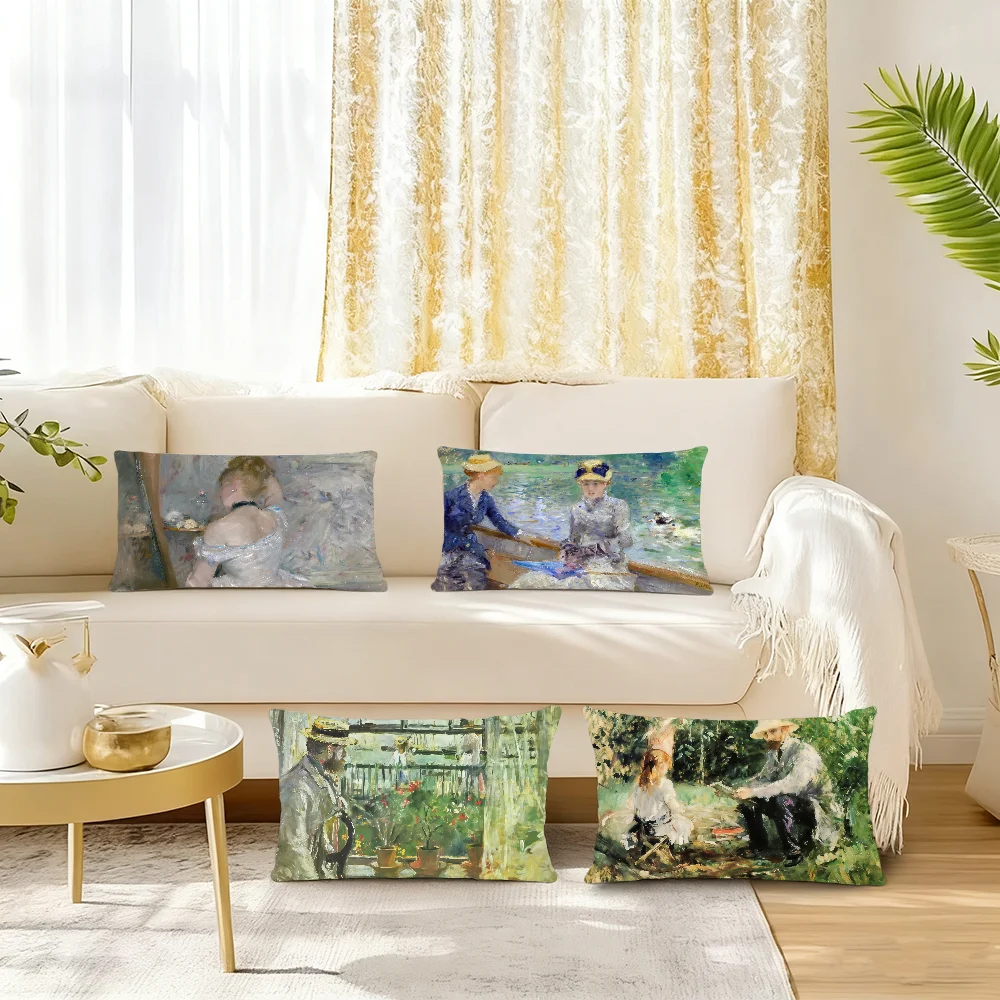 

Французский художник B-Berthe M-Morisot, наволочка, прямоугольная наволочка с принтом, прикроватная тумбочка, диван, украшение для дома, наволочка