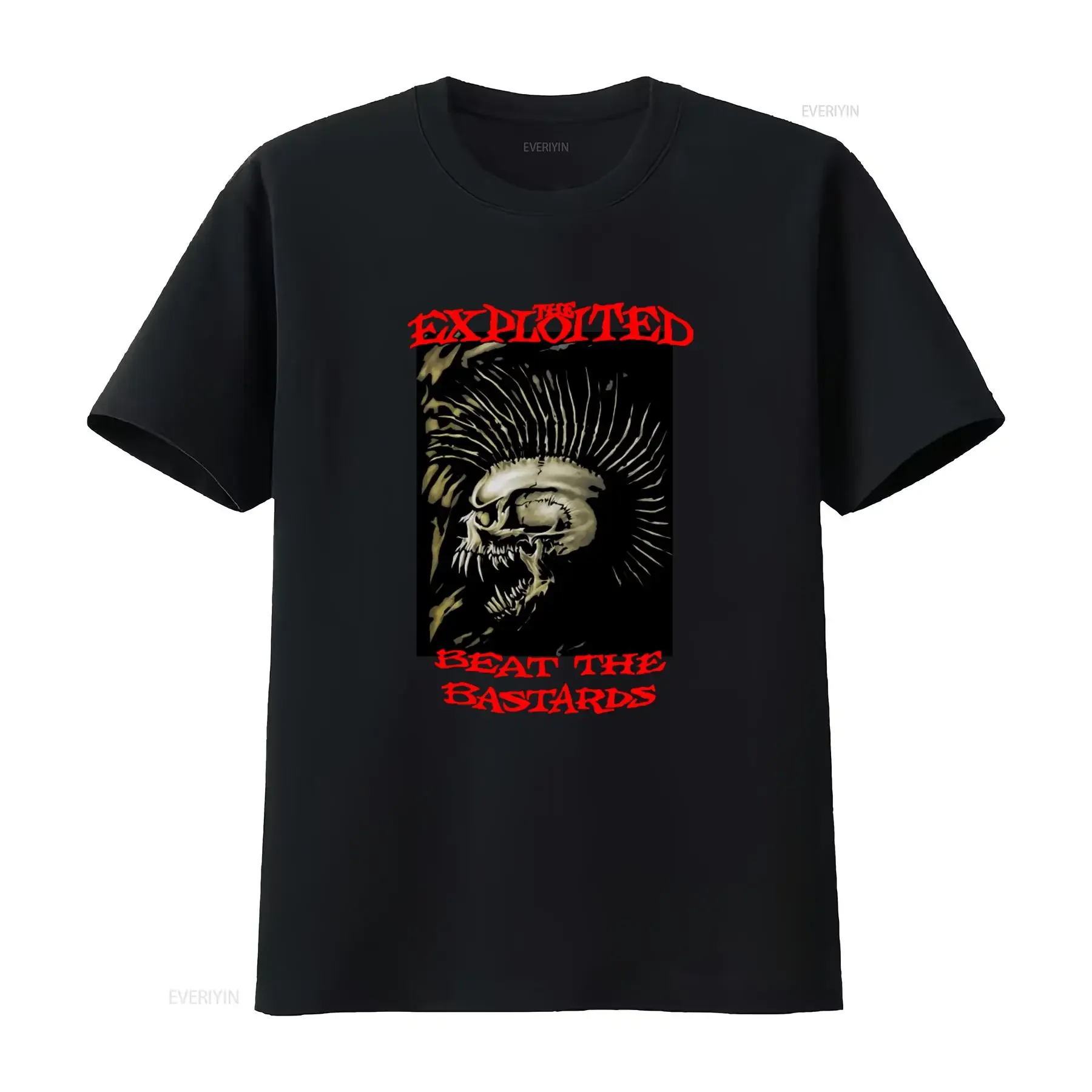 The Exploited Punk Rock Skull Design Beat Bastards T Shirt Available in All Sizes S 5XL vintage Washed Stretched fashion