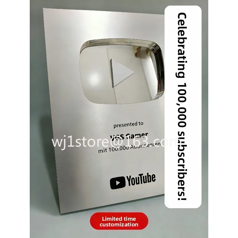 Custom  Content Creator Trophy, Personalized Plaque Award for Social Media & Video Achievements