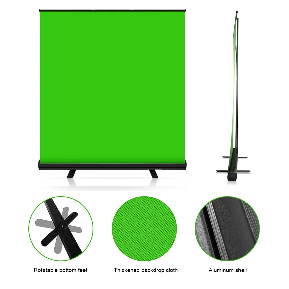 110x200CM Green Screen Backdrop Portable Collapsible Chroma Key Studio Photography Background for Virtual Tiktok YouTube Live