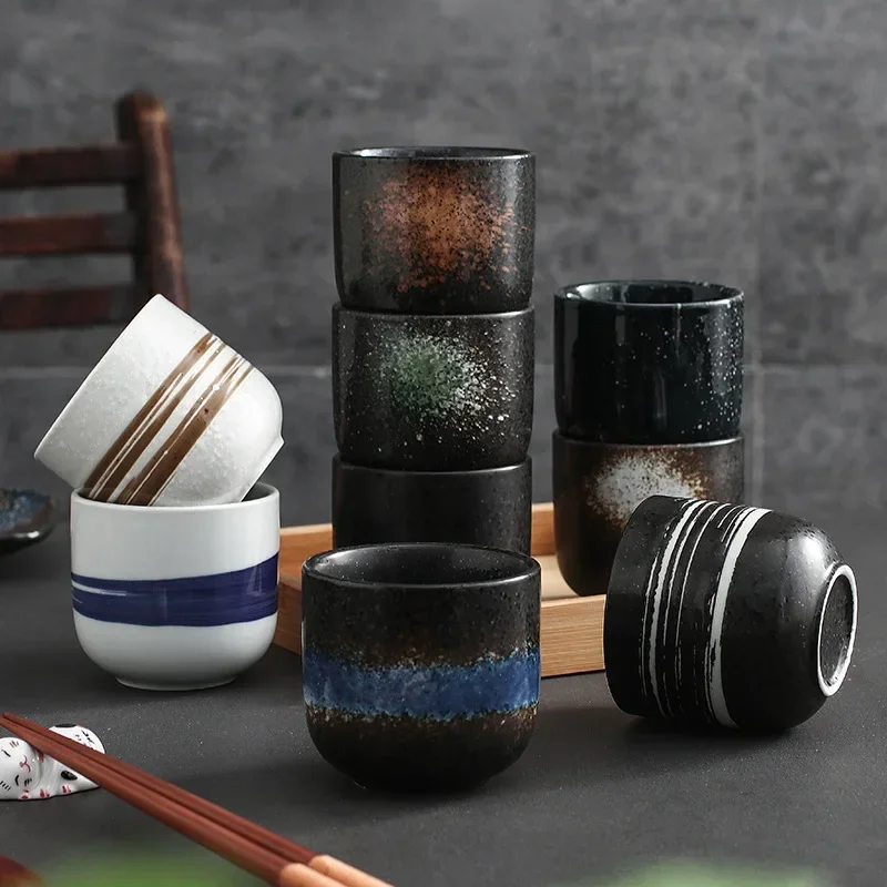 Retro Ceramic Tea Cup Chinese Porcelain Teacups Teaware Kung Fu Tea Set Water Master Single Cup Pottery Coffee Cup Mugs Bottle