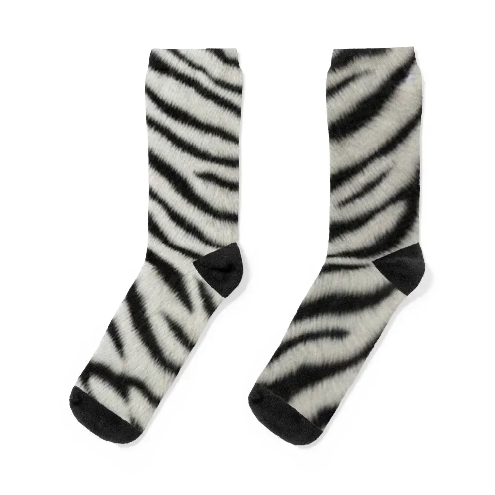 white tiger fur texture Socks floral ankle Women Socks Men's