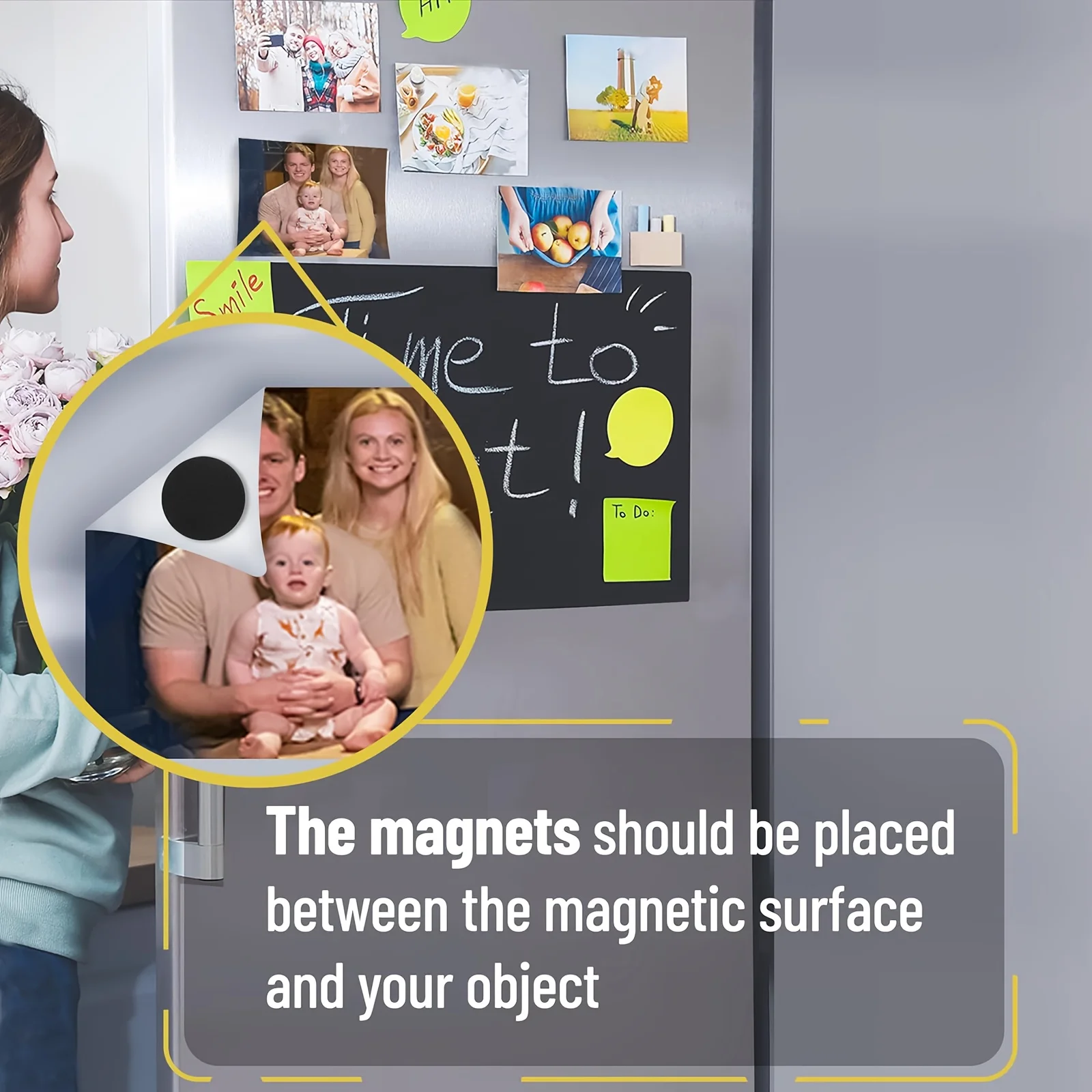 (0.8 بوصة × 0.8 بوصة / 2 × 2 سم) - نقاط مغناطيسية ذاتية اللصق - مغناطيس دائري مرن قابل للتقشير والعصا للحرف اليدوية والفصول الدراسية