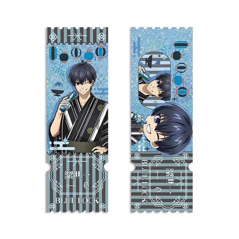 BLUE LOCK Isagi Yoichi	Chigiri Hyoma	Nagi Seishiro Rin Itoshi Mikage Reo Bachira Meguru Cosplay Quicksand Ticket Stub Card Brick