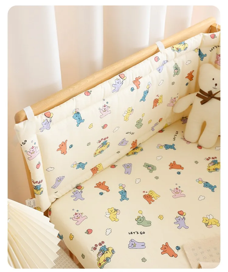 Krippe Bumpe Weiche Reine Baby Bettgitter Wrap Anti-Kollisionsstreifen für Baby Bettgitter Spleißen Bett Schutz Abdeckung Baby Bett Stoßstange – Detail 15