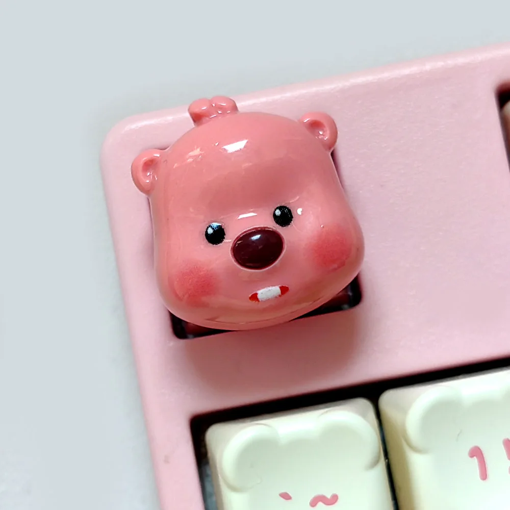

DIY Cartoon Fox Keycaps Cute Pink Game Universal Mechanical Keyboard Gift Custom Decorative Button Keycaps