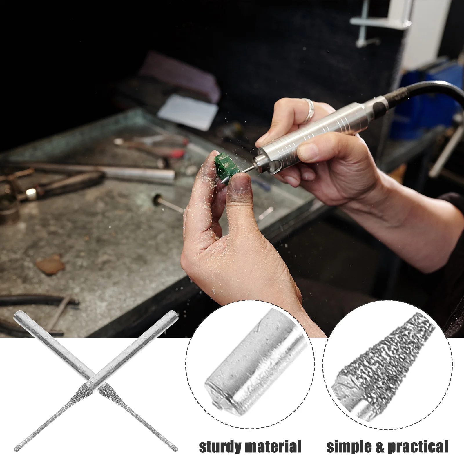 

30Pcs Diamond Burr Bits Set Jade Diamond Drill Grinding Tools for Precision Engraving Small Hole Drilling and Carving