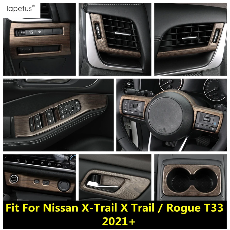 

For Nissan X-Trail X Trail /Rogue T33 2021-2024 Handle Water Cup Panel Gear Shift Air AC Vent Window Lift Cover Trim Accessories