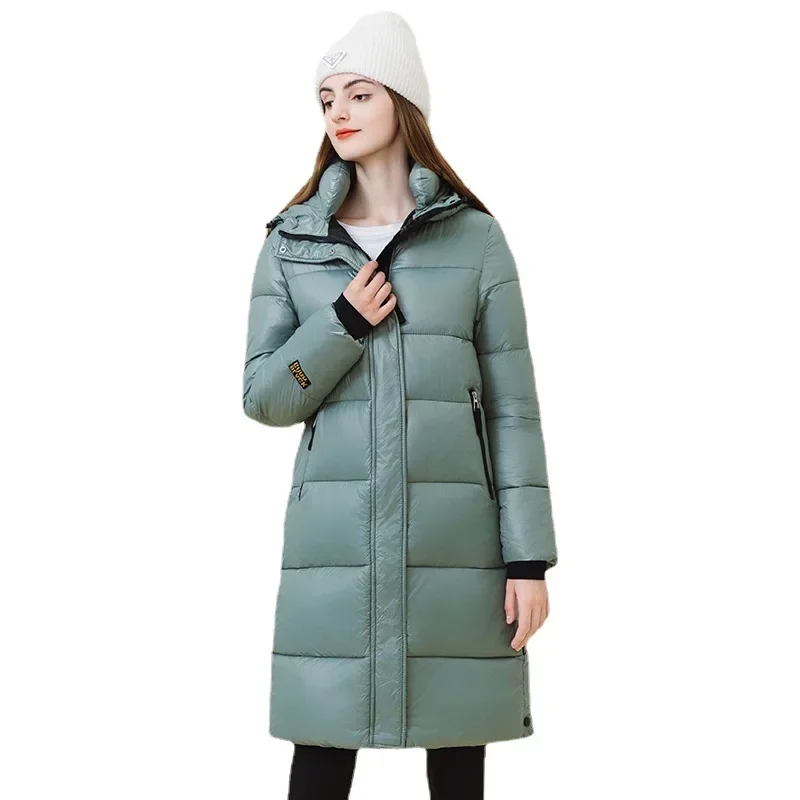 Cotton Jacket Women\'s Long Knee Over Cotton Jacket 2024 Winter New Breadman Fashion Thick Cotton Coat