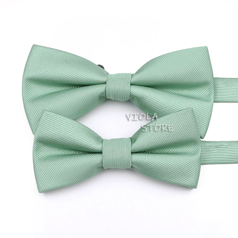 Solid Brown Sage Green Navy Polyester Adult Kid Bowtie Sets Women Men Suit Butterfly Wedding Party Dinner Cravat Gift Accessory