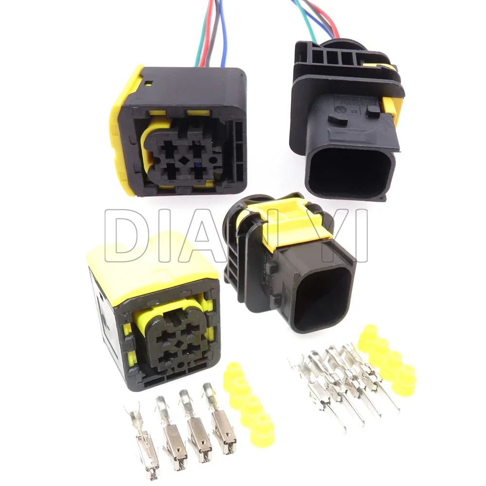1 Set 4 Way Auto Male Female Wire Adapters AC Assembly 1-1418390-1 1-1703818-1 1-1703819-1 Car Oxygen Sensor Electrical Plug