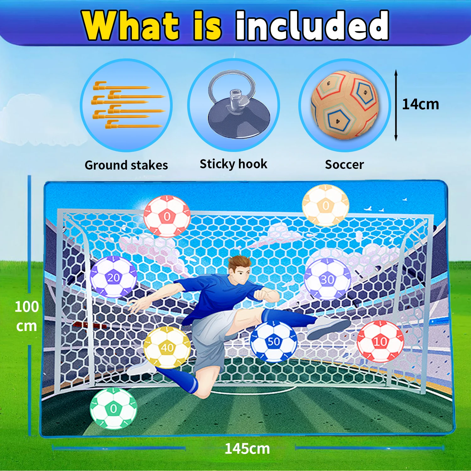 

Набор игровых ковриков с футбольным мячом, игра с липким футбольным мячом на заднем дворе, спортивные игрушки и подарок для детей старше 3 лет