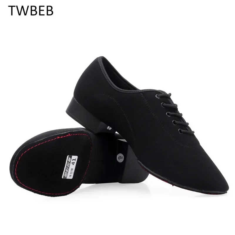 Men's Ballroom Latin Dance Shoes Jazz Shoes Sneakers for Men Low Heel Professional or Practice Dancing Shoes Oxford Cloth