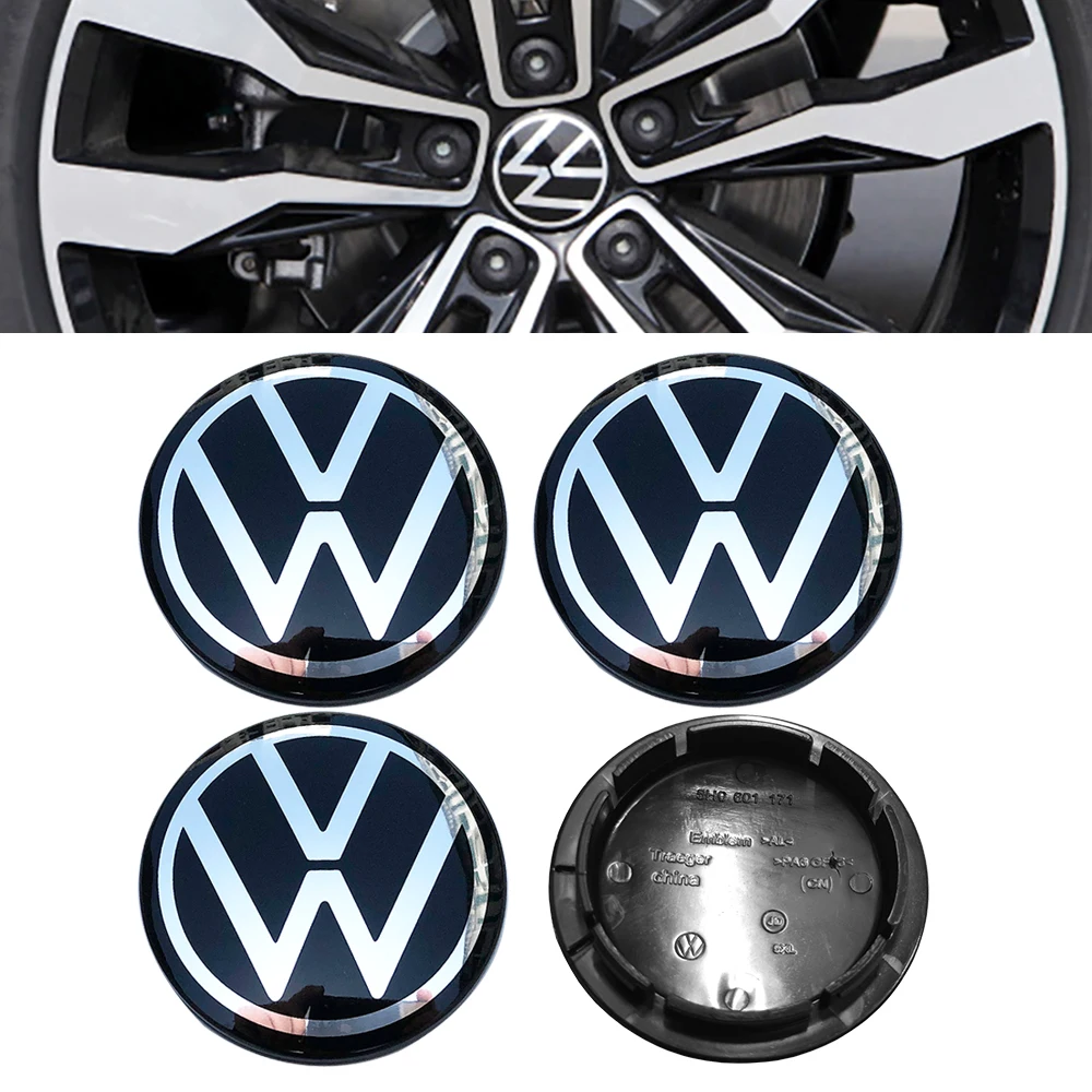 A Set of 4 66MM Wheel Center Caps Rim Hub Caps For Volkswagen High Quality Accessories OE：5H0601171