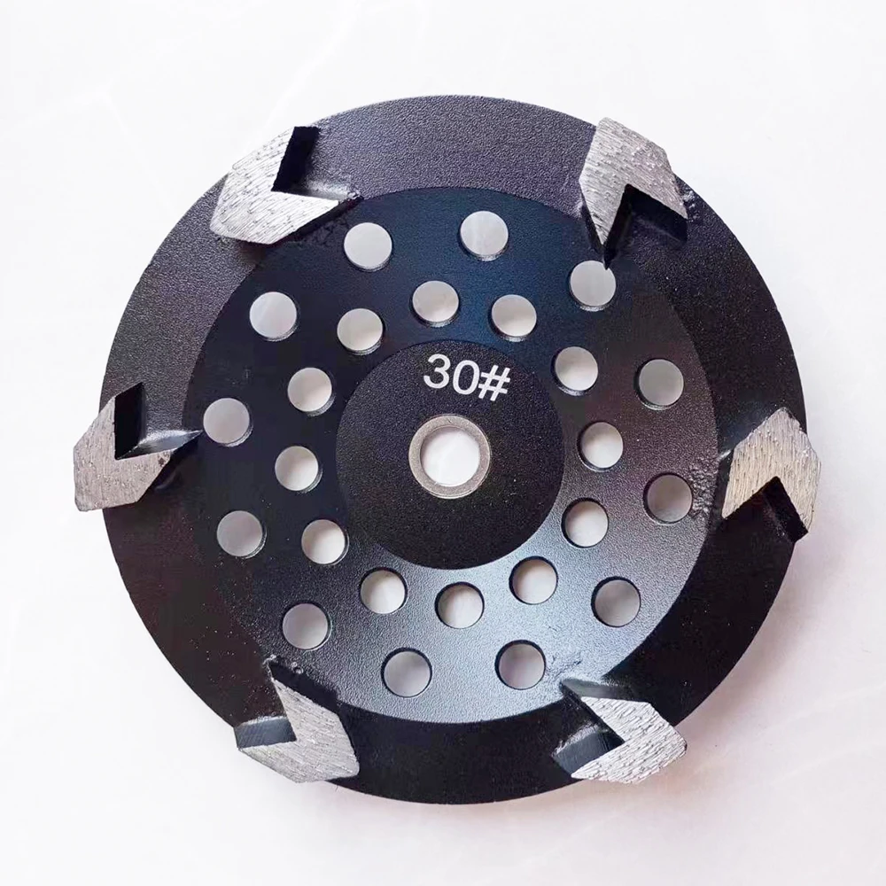 

1 шт., спеченный алмазный сегмент со стрелкой, металлический шлифовальный диск, диаметр колеса 7 дюймов, 6 сегментов, эпоксидная смола, терраццо, бетон