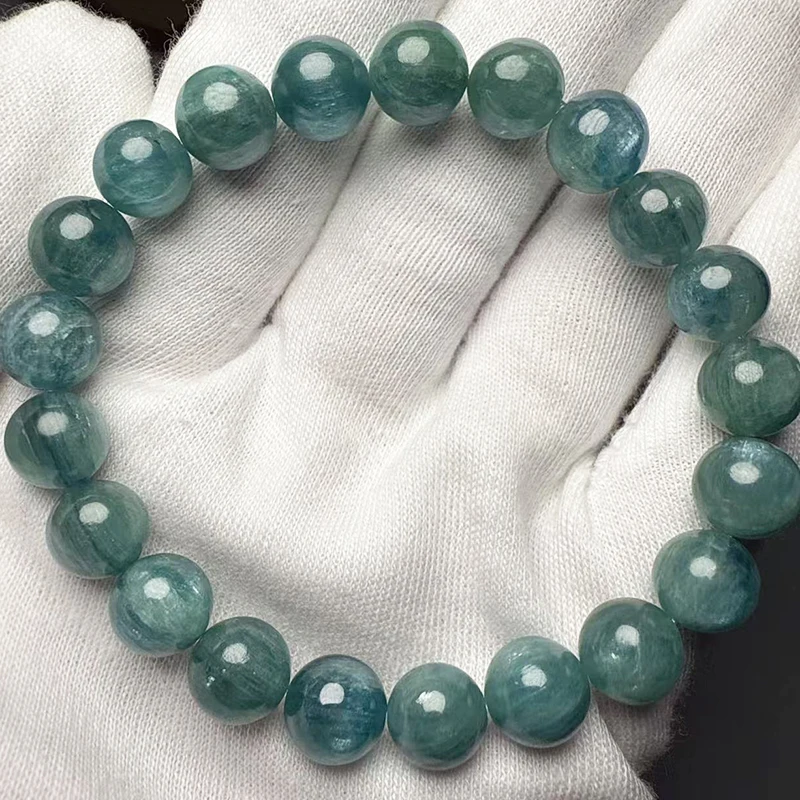 Meihan Natürliches Top-Seltenes Grünes Kyanit-Armband Glatte Runde Lose Perlen für Schmuckherstellung DIY-Geschenk – Detail 2