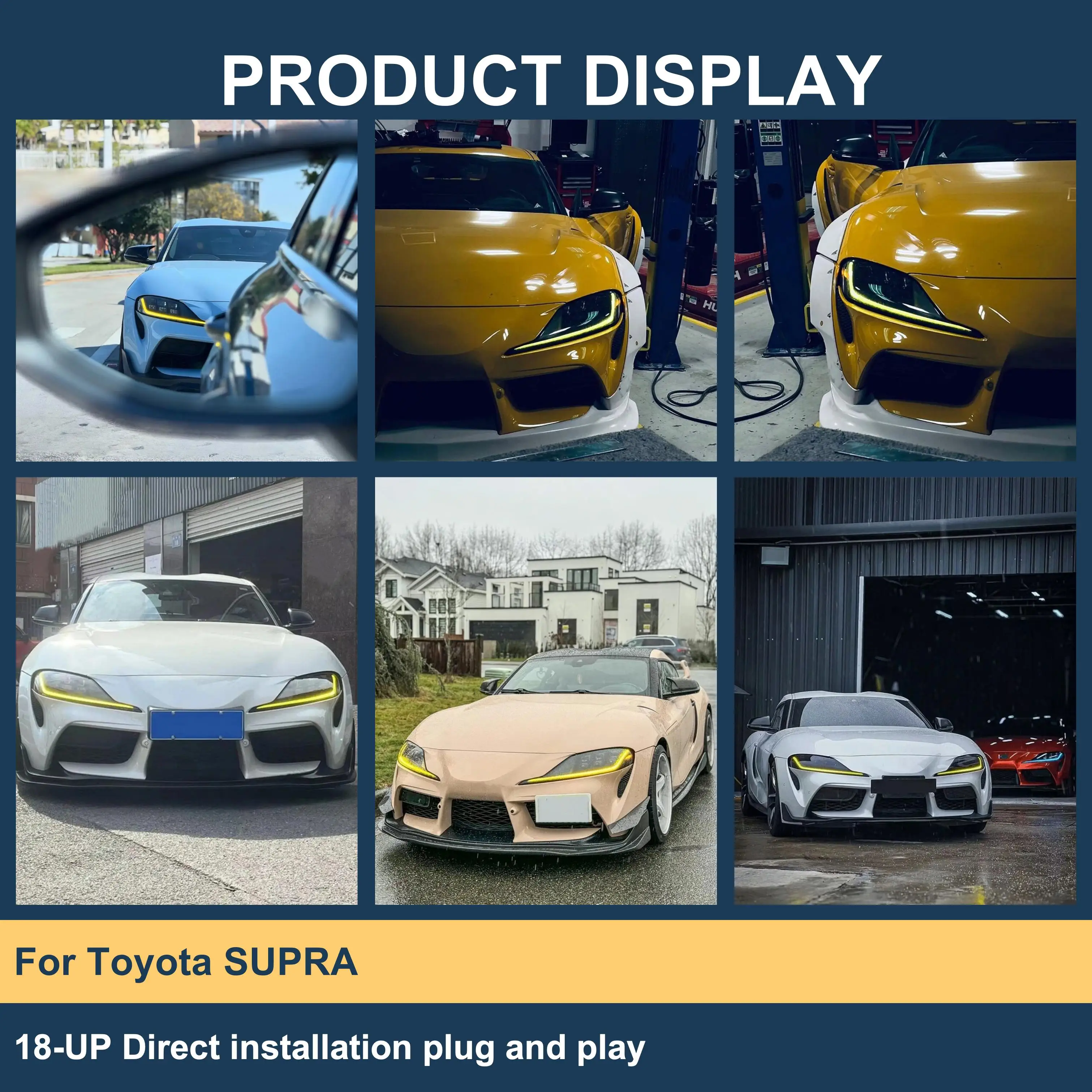 J ONE Auto Parts CSL Yellow DRL LED Module Set For Toyota Supra Drl 2018-UP Car Light Accessories