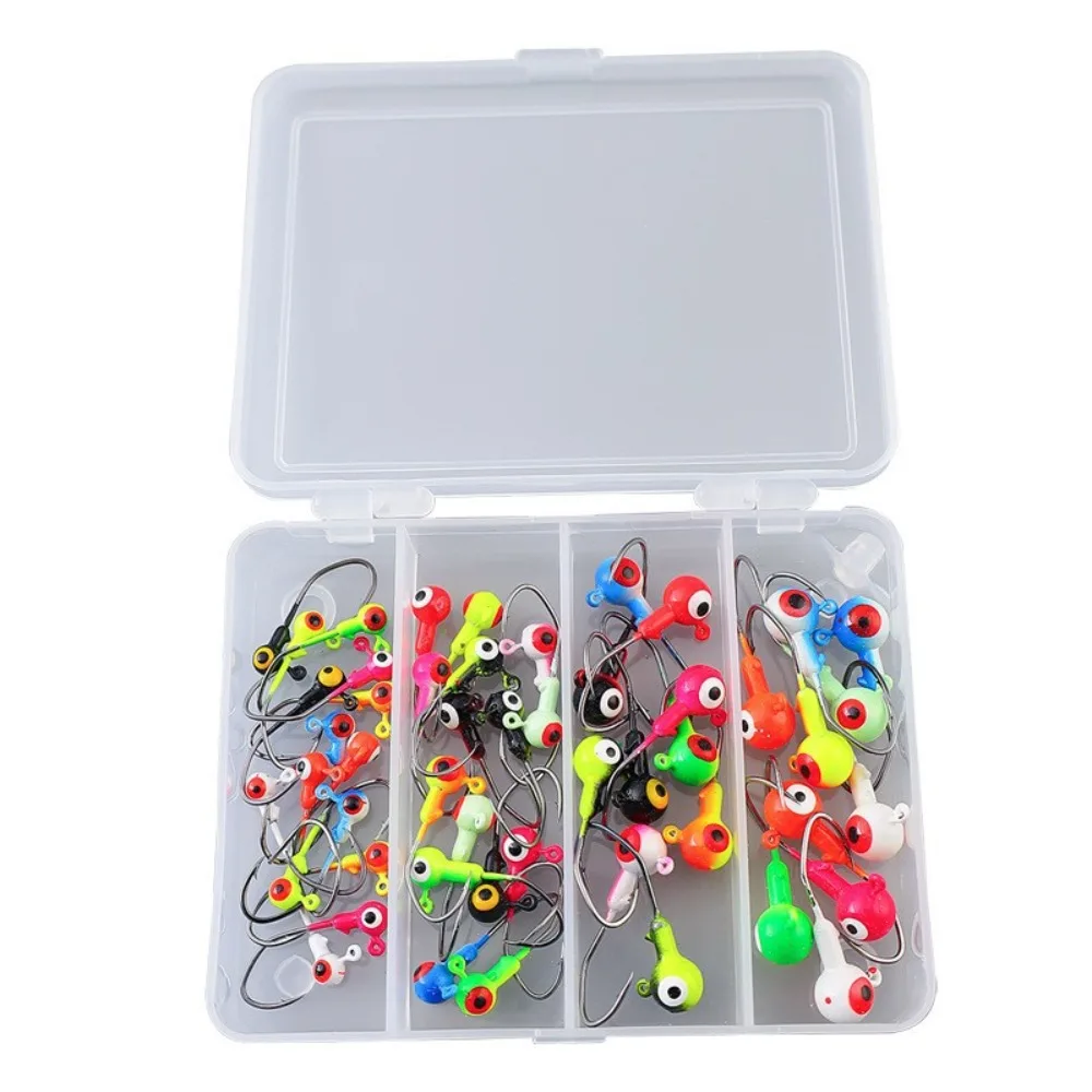 51pcs 2024 Anti Hanging Sharp Fishing Jig Hooks Refuse Run Fish Lock Lure Soft Bait Fishing Jig Head Hook Bottom Strong Fishhook