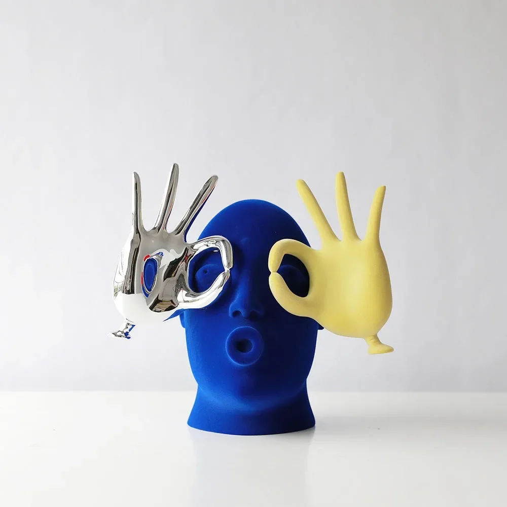 Niche Design Flocked OK Gesture Figurine Sculpture Hotel Exhibition Hall Christmas Artistic Aesthetic Soft Furnshing Decoration