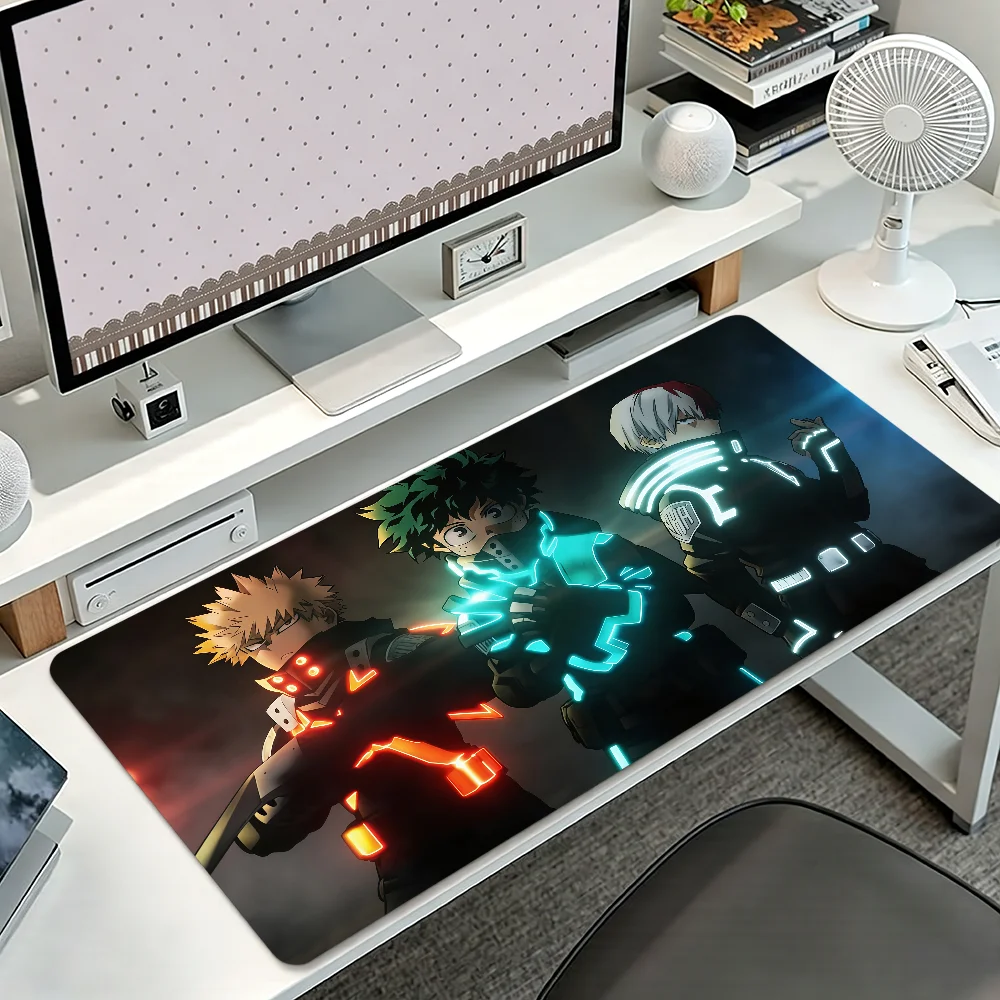 Anime My H-Hero-o A-Academia Mauspad Groß Rutschfest Mit Randversiegelung Desktop-Computer-Schreibtischunterlage Tastatur-Mauspad Büro Gamer Student