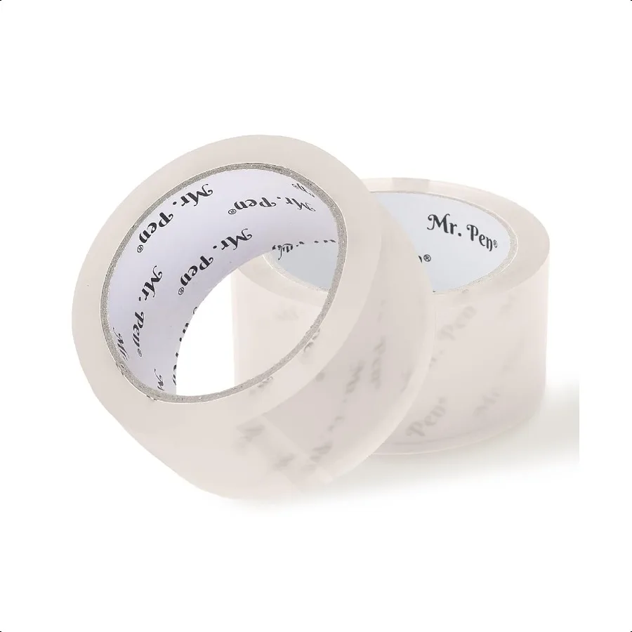 

Упаковочная лента, 2 упаковки, ширина 2 дюйма, 60 ярдов, 1,9 мил, без запаха, транспортировочная лента, упаковочная лента в рулонах, прозрачная коробчатая лента, почтовая движущаяся лента