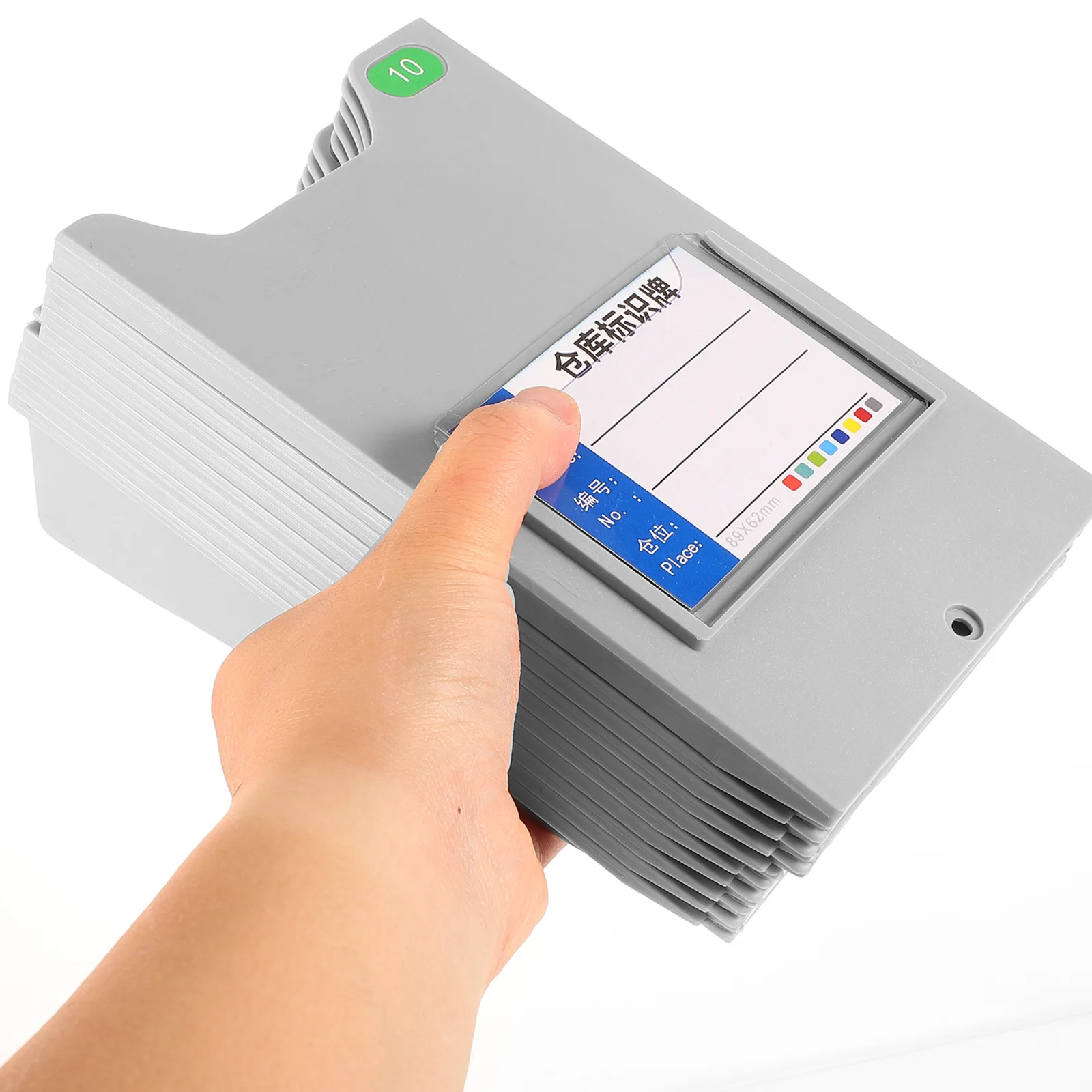 

Material Card Rack Warehouse Supplies Organizer Slot Index Holder Plastic Document Storage Vertical Grey for Office