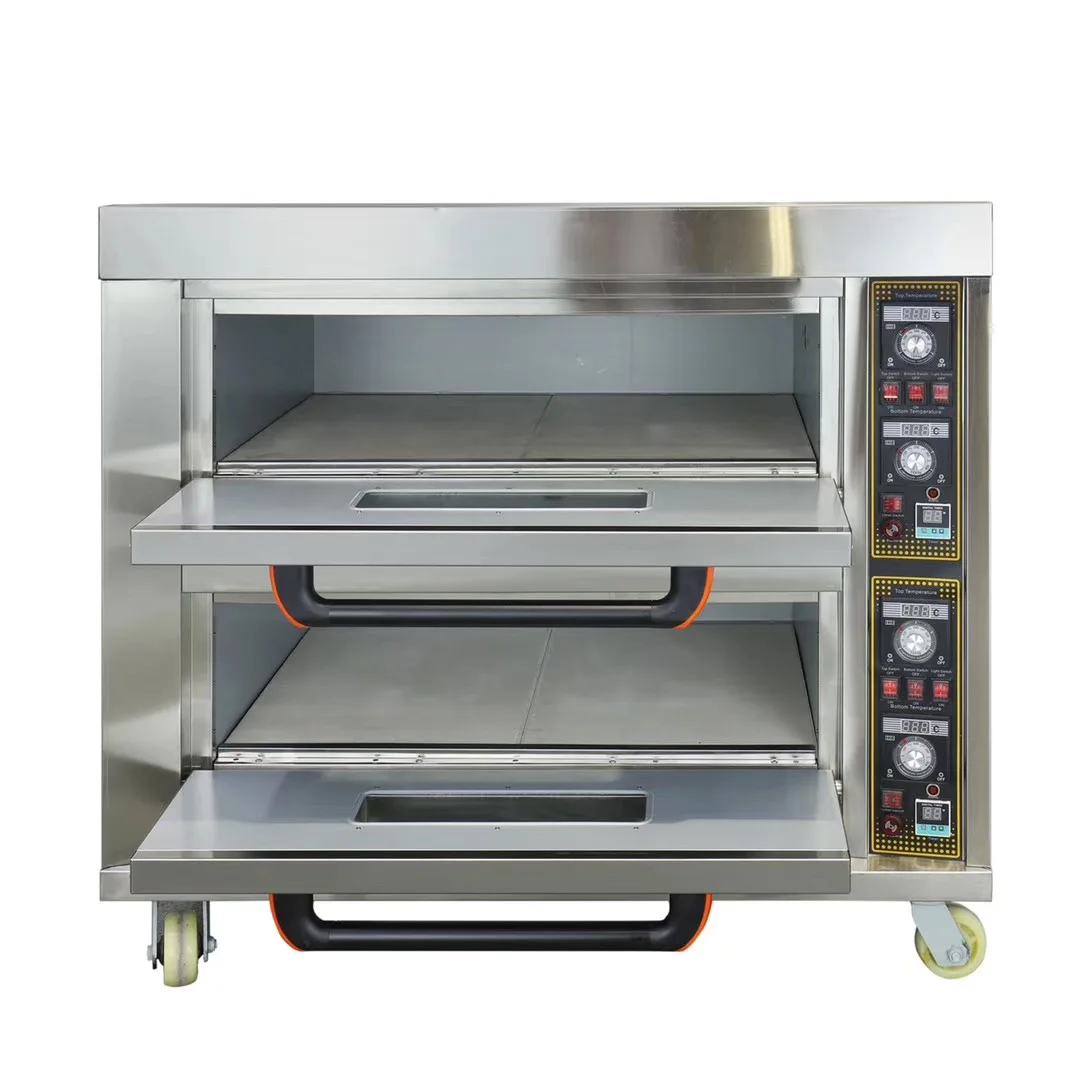 

400 degree commercial gas 2 layers 4 trays pizza baking oven