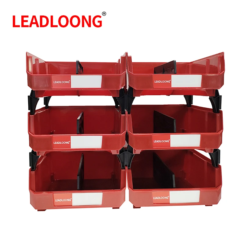 LEADLOONG V4 Tool Storage Bin 6pcs 11x11x5 Inch/27.6*27.9*12.8cm Combinable Multi Tools Organizer Box Garage And Home Supplies