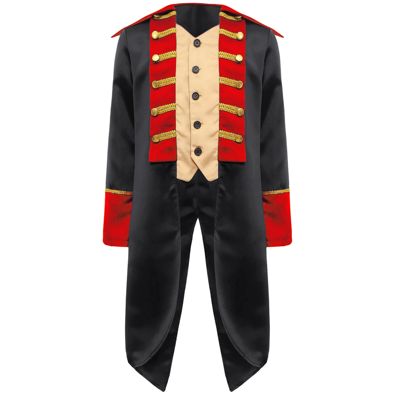 Kinderen Jongens Vintage Slipjas met lange mouwen Middeleeuwse Renaissance Britse Napoleon Prestaties Kostuum Themafeest Cosplay Jas