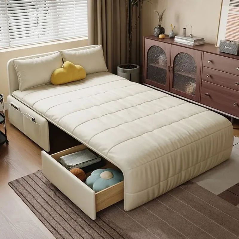 Small apartment living room study folding retractable single double bed