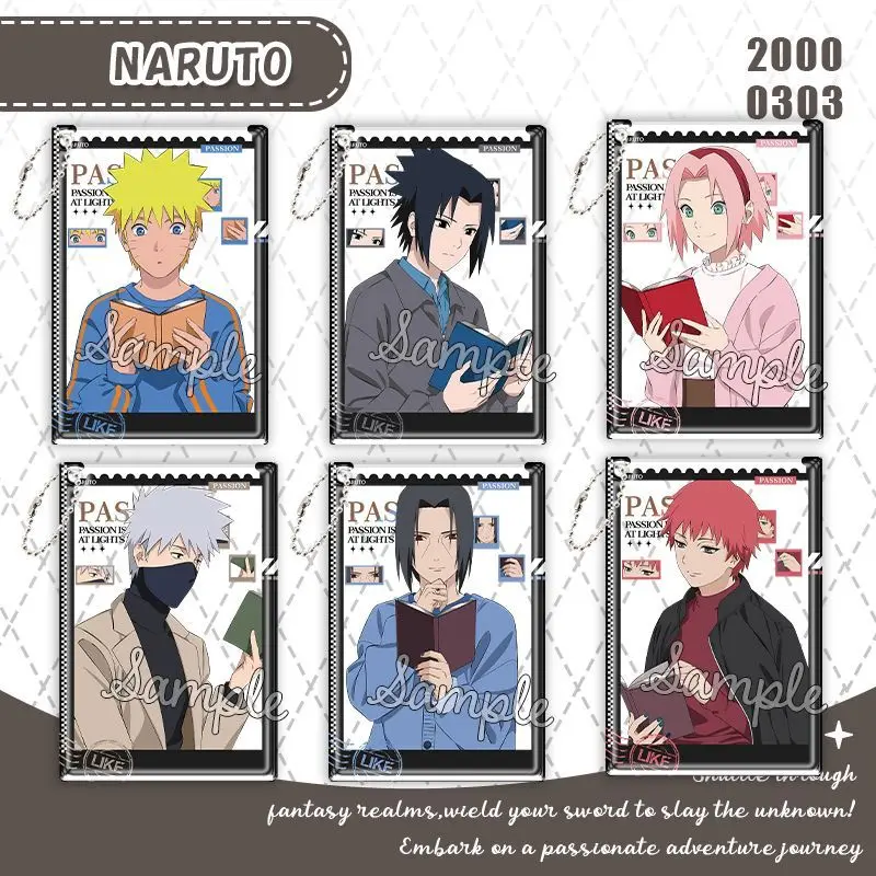 Transparent Card KeyChain Women NARUTO Key Chain for Men Reading Key Ring Haruno Sakura Acrylic Pendant Sasori Accessories Gift