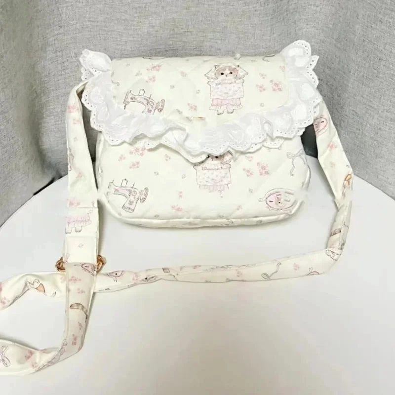 Flower Cat Y2K Backpacks Crossbody Bag Japan Korea Sweet Cute Girl Heart Instagram Minimalist Japan Shoulder Crossbody Itabag