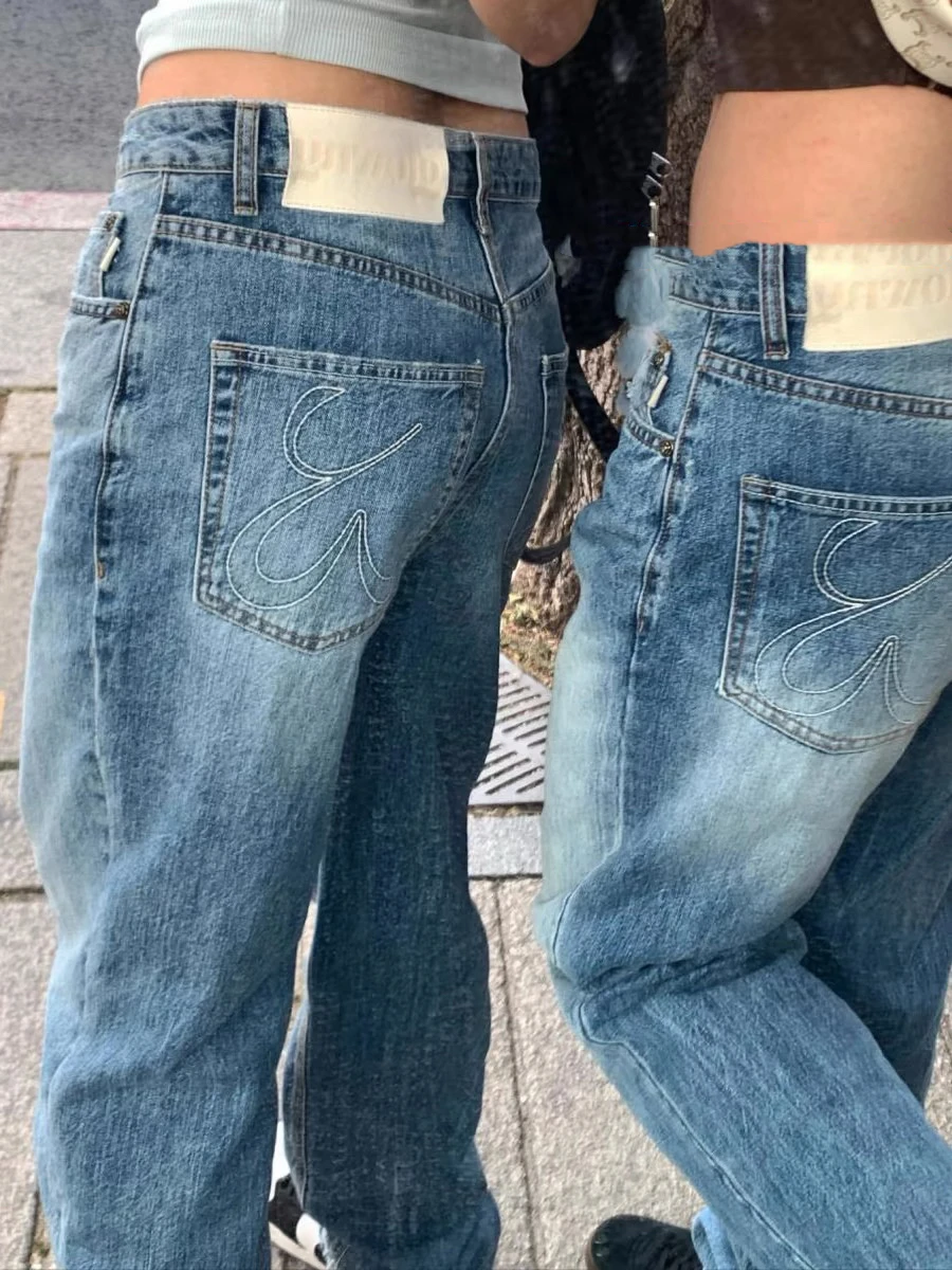 

Gold Art Lin Yeri Straight Leg Loose Fit Slimming Casual Denim Long Pants Wide Leg Trousers Women's Faion Autumn 2024