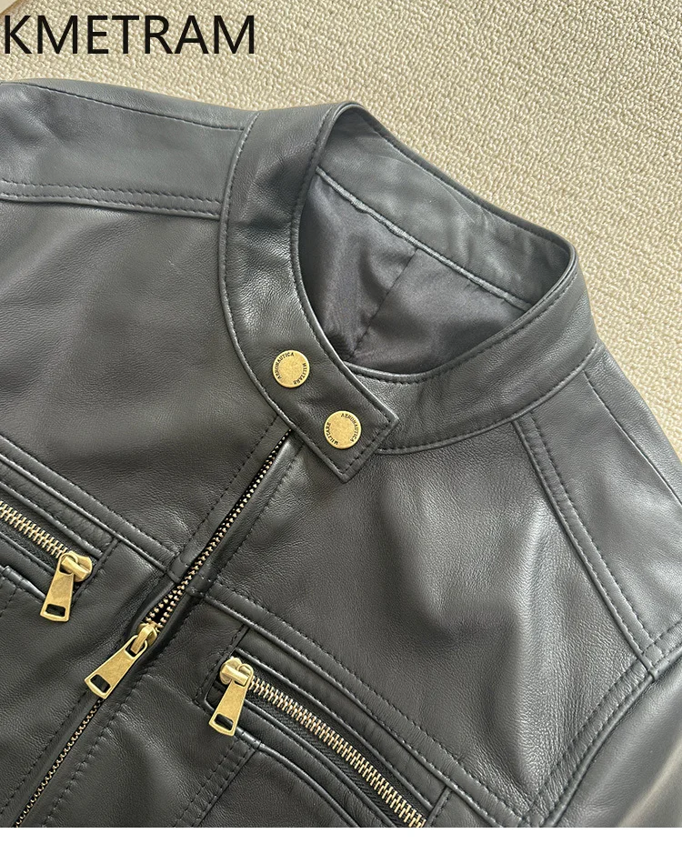 100 % Oberschicht-Schaffelljacke für Damen, kurze schwarze Echtlederjacken, Biker-Oberbekleidung, Herbstkleidung, 2025 Damen, Naturaб Nadal Nadal