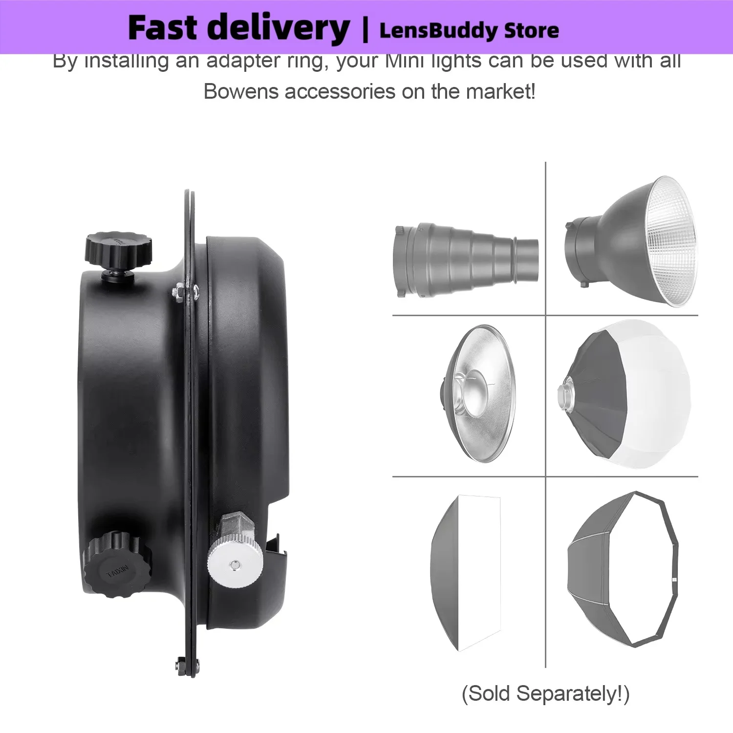 FOMITO Soft light box bracket Interchangeable Mount Mini Mount to Bowens Mount for Studio Flash Photo Lighting Accessories
