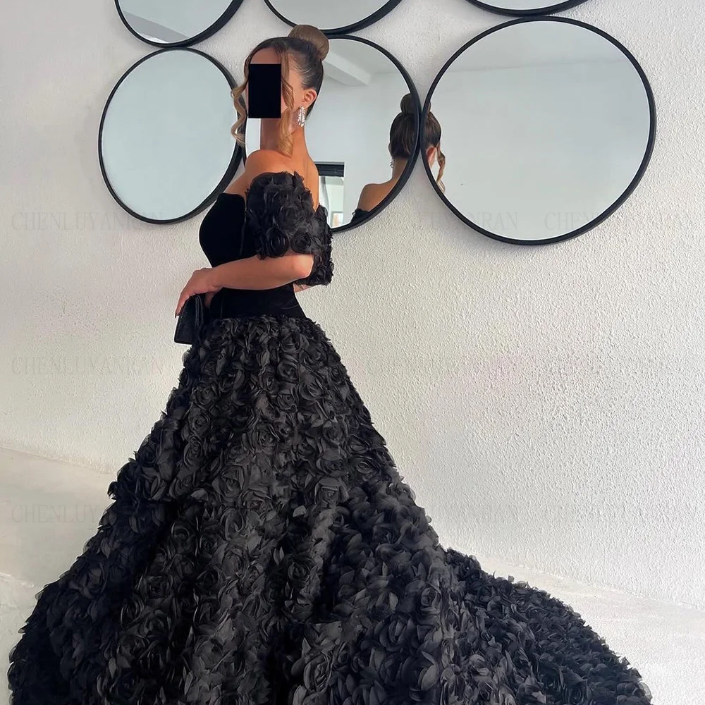 Black Lace Formal Occasion Dresses 2024 Tiered A-line Long Ball Gowns High Quality Luxury Evening Party Gowns فساتين الحفلات