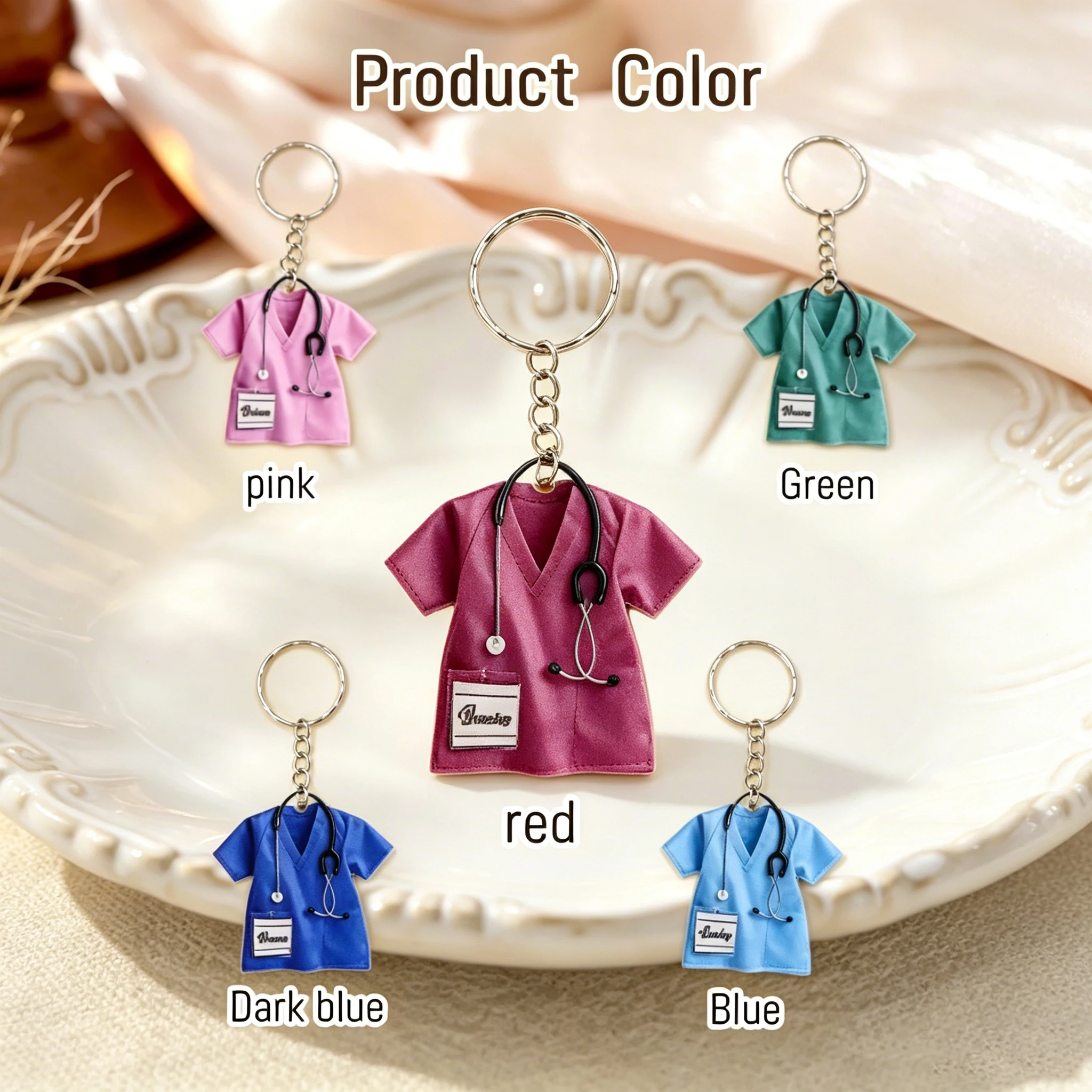 Custom Medical Keychain Personalized Nurse Doctor Key Chain with Stethoscope Customized Name Healthcare Acrylic Keyring Gift