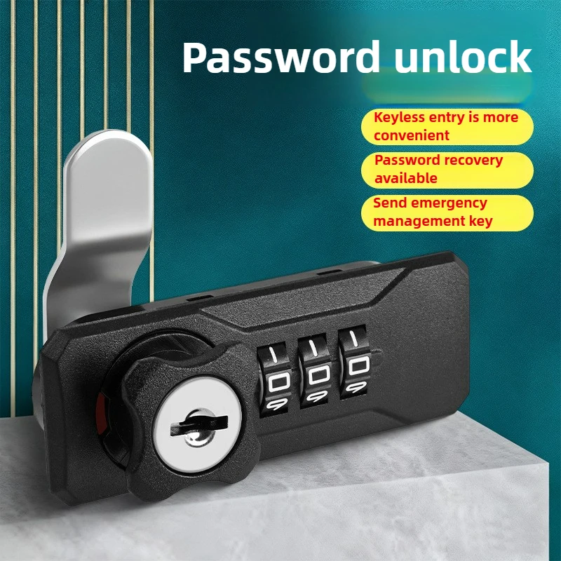 Drawer Mechanical Password Triple Lock, Keyless, Handle Free, Locker, Storage Cabinet, Door Lock, Tongue Lock