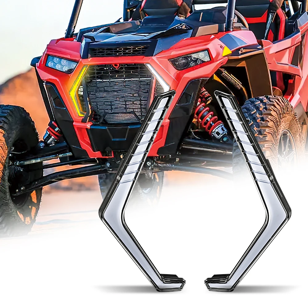 

ATV RZR LED Front Fang Light White Yellow DRL Amber Turn Signal Lights for POLARIS RZR 2022-2023 RZR XP 4 1000 Sport