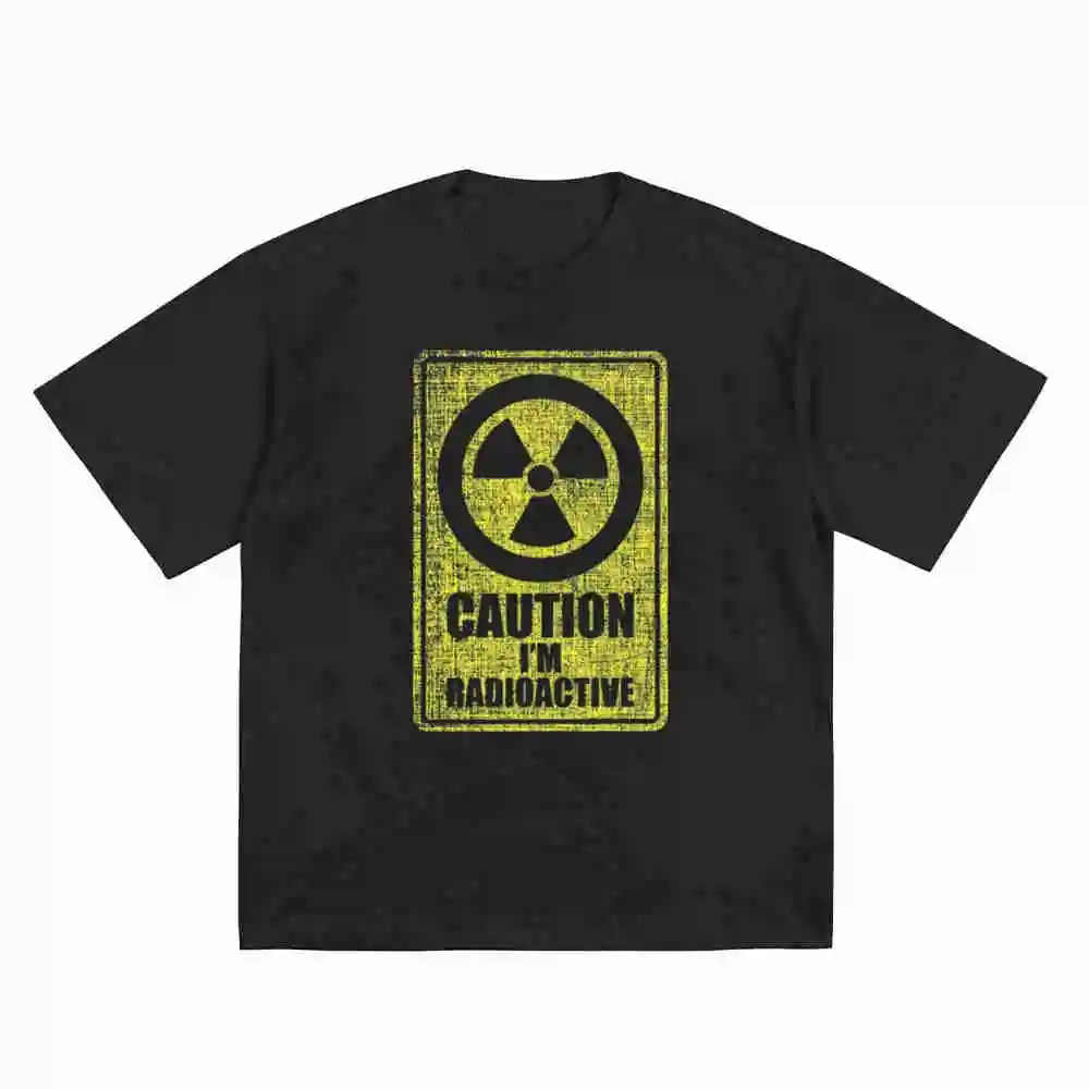 Caution I'M Radioactive Radiation Therapy Chemo X Ray Short Sleeve Tee 100% Cotton T-Shirt