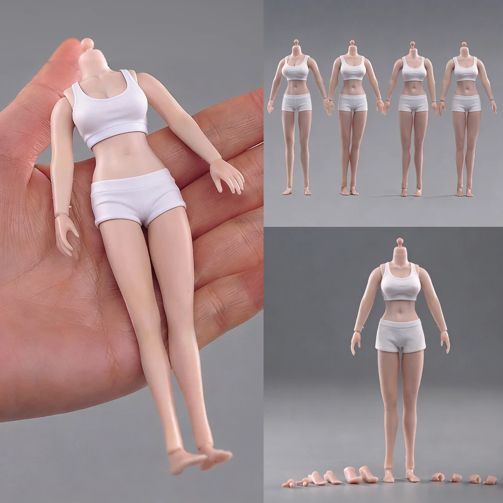 1/12 Wheat Skin Super Flexible Silicone Joint Female Body 6inch Big Mid Small Breast Woman Soldier Action Figure Model Doll Toys